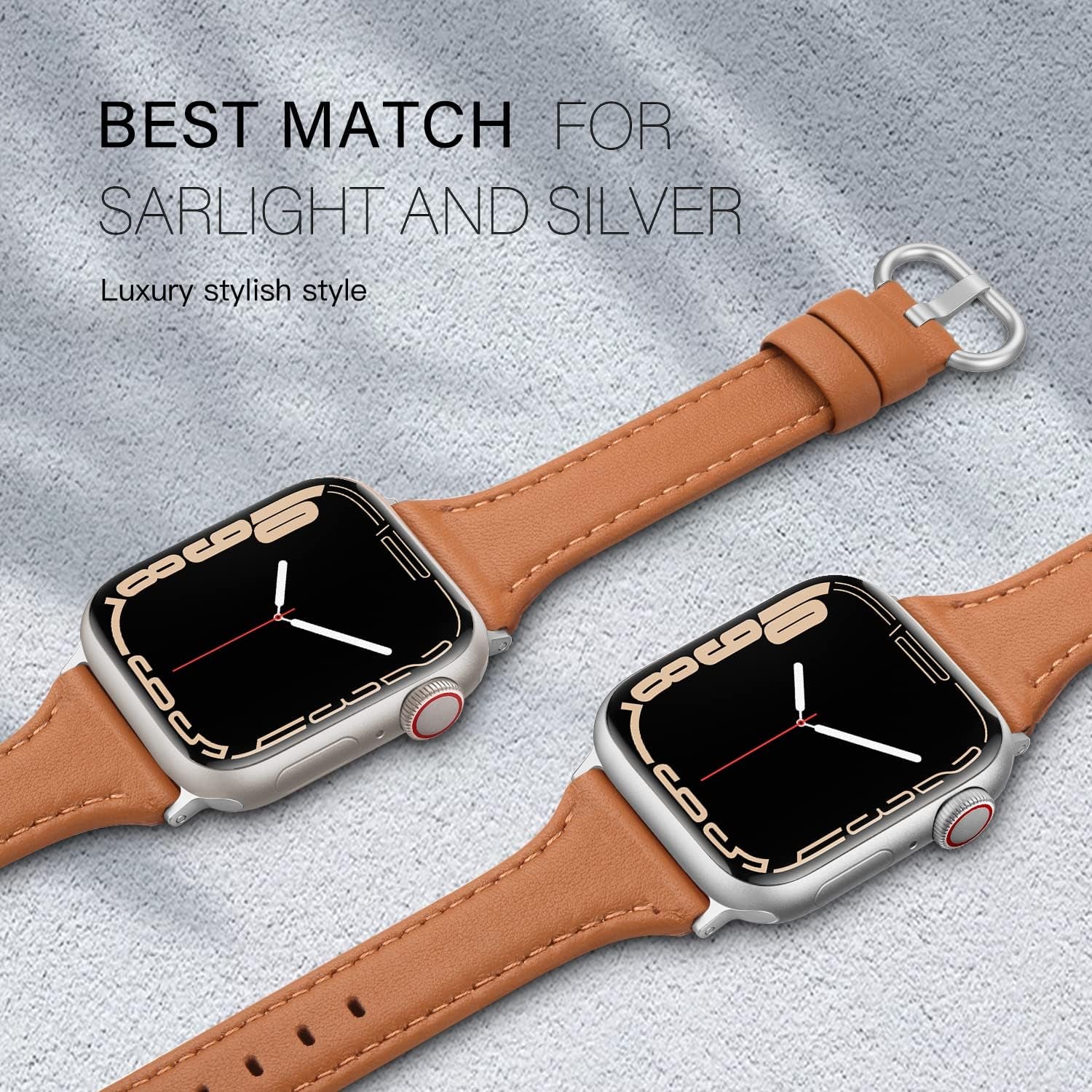 EDIMENS Leather Bands Compatible with Apple Watch 38Mm 40Mm 41Mm Band Women, Slim Thin Genuine Leather Band Compatible for Iwatch Apple Watch Series 7, 6, 5, 4, 3, 2, 1, SE, Sport & Edition Women  EDIMENS   