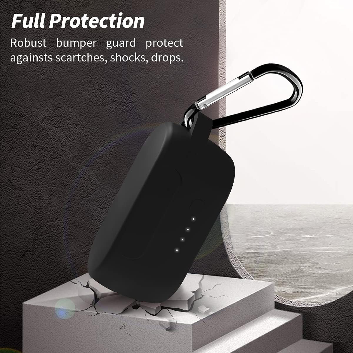 Protective Cover Case for Sesh & Sesh Evo Case (Black) , Soft and Flexible, Anti-Lost & Shockproof Protective Skin Silicone Cover for Sesh Evo Charging Case with Keychain (Visible Front LED)  WQNIDE   