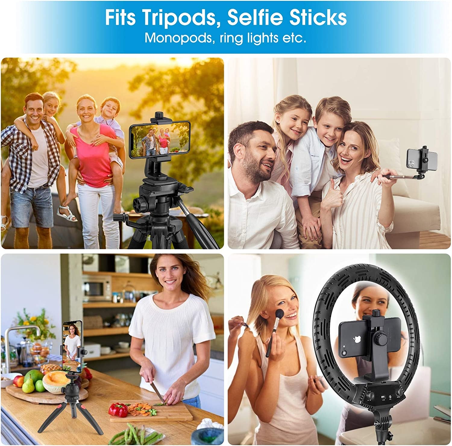 Phone Tripod Mount Adapter with Camera Remote and Wrist Strap, Universal Cell Phone Tripod Mount Holder, Swivel Design, Compatible with Iphone, Samsung, Selfie Monopod, for Taking Photos and Videos  SharingMoment Co.   