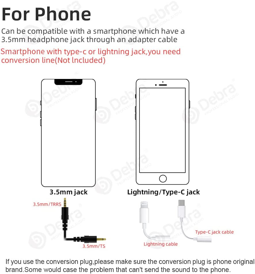 D Debra New Version DV UHF Wireless Lavalier Microphone with Remote Real-Time Sound Monitor for DSLR Camera Vlog Phone Interview Live Recording, Wireless Lapel Microphone (DV-02 Dual Mics)  D Debra   