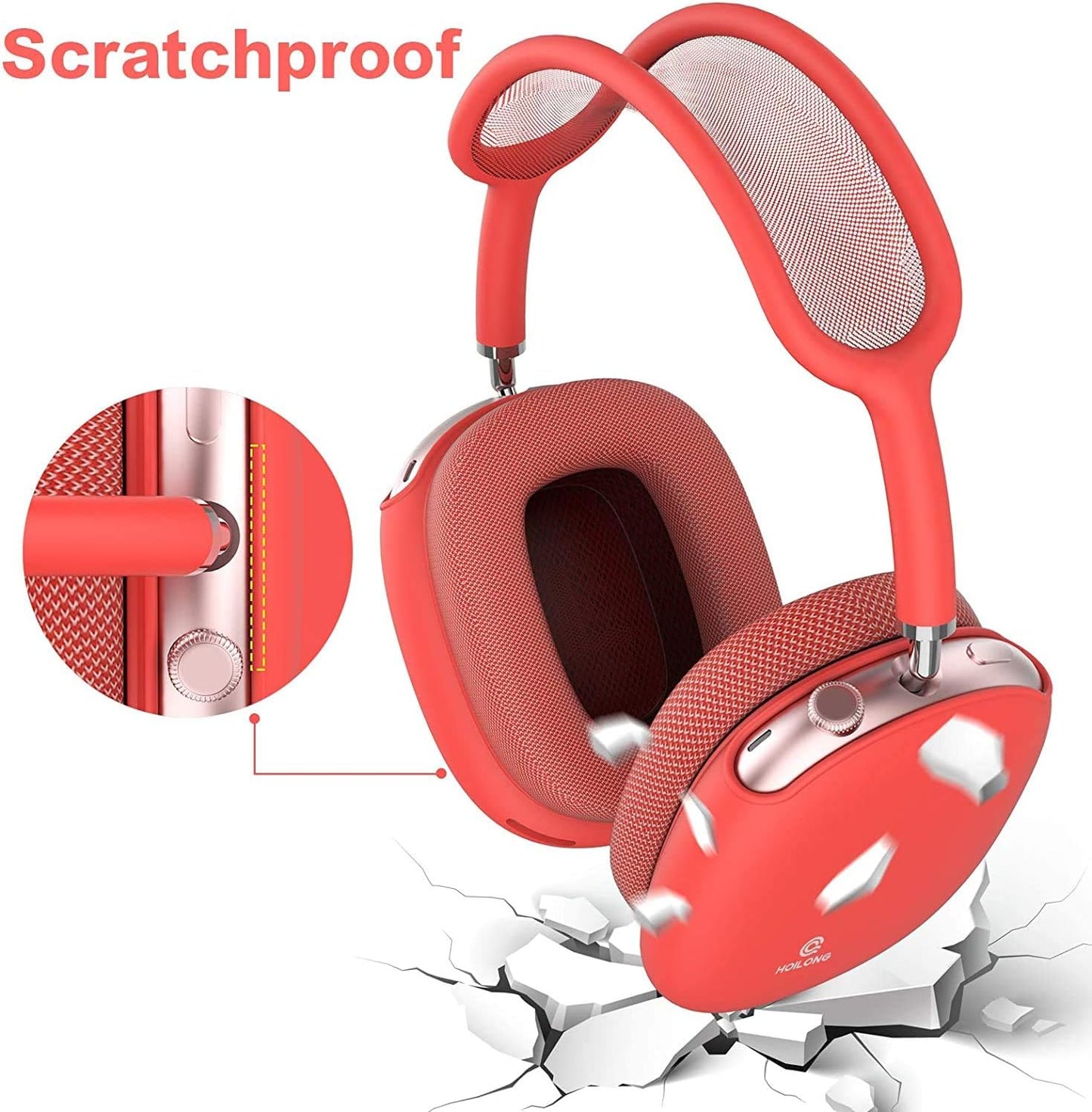 Airpods Max Case, Heylong Airpods Max Silicone Case, Full Protective, Soft Skin Friendly Shock-Absorbing Protective Case, Flexible Airpods Max Accessories Kits, Best Gifts for Women and Men (Red)  Nother   