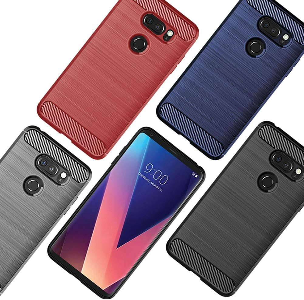 EGALO LG V35 Thinq Case Slim Thin,Lg V35 / V30 / V30 plus / V30S Thinq Case Soft Skin Silicone Flexible TPU (Anti-Fingerprint) Anti-Scratches Protective Cases (Navy)  Egalo   