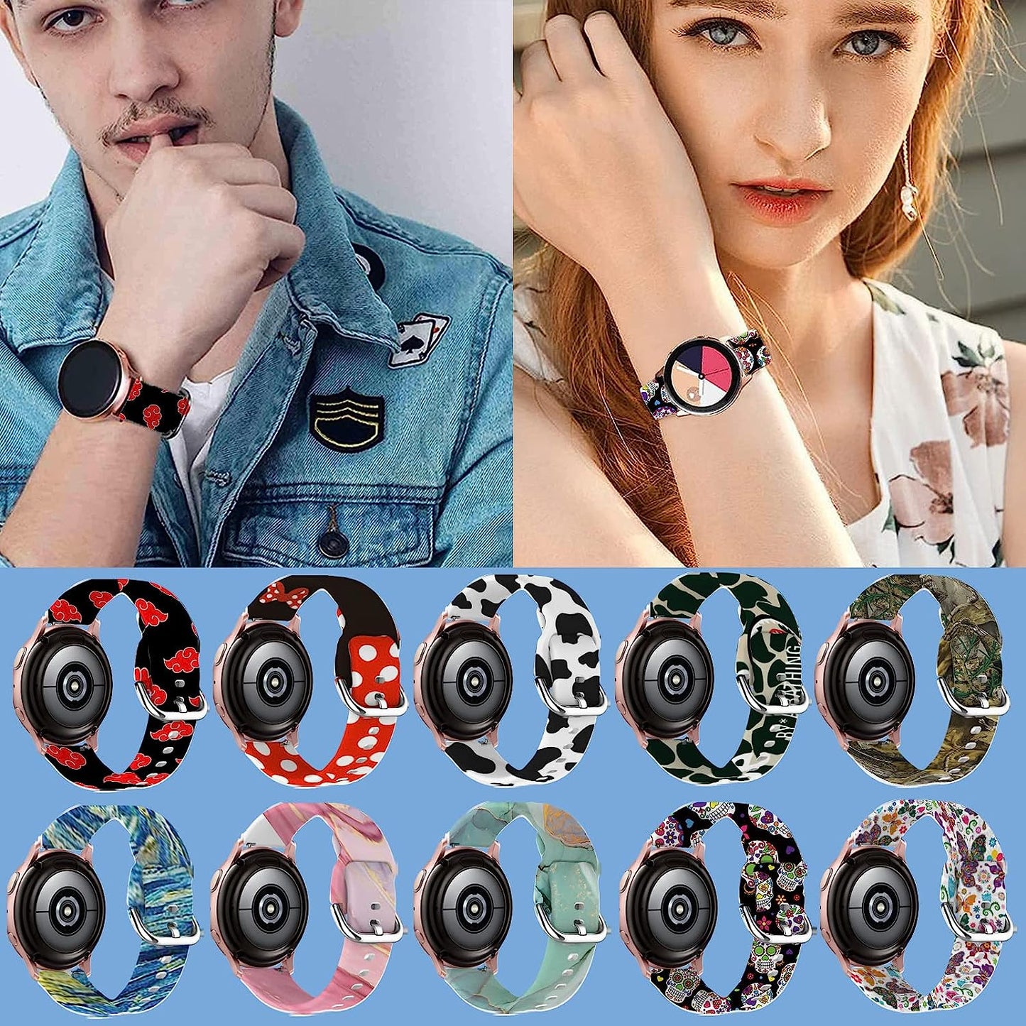 20Mm Band for Samsung Galaxy Watch 4 5 Pro Band 40Mm 44Mm 45Mm/Galaxy Watch 4 Classic Band 42Mm 46Mm/Watch 3 41Mm/Active 2, 22Mm Bands for Samsung Galaxy Watch 3 Band 45Mm/Samsung Gear S3 Frontier  Sqweey   