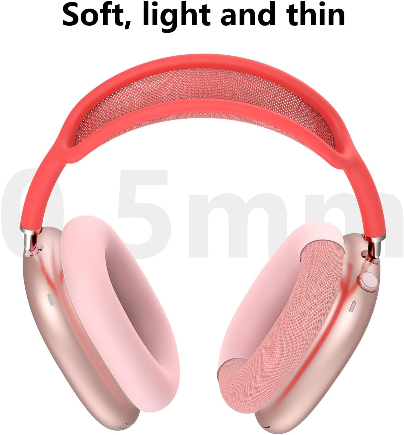 [2 Pairs] Silicone Ear Pads Cover for Airpods Max Headphones Cushions, Sweatproof Earpad Case Cover Accessories Soft Silicone Skin Protector for Apple Airpods Max Ear Pads (Pink-White)  Mindresy   