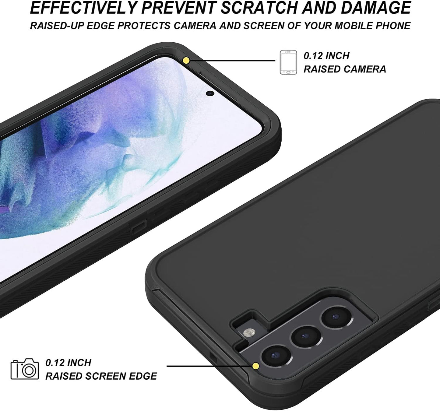 ONOLA Compatible with Galaxy S22 Case 5G,Samsung S22 Case 5G Samsung Galaxy S22 Case 5G Drop Protection Full Body Rugged 3 in 1 Cover Samsung Galaxy S22 Phone Case (6.1") (S22 5G, Black)  ONOLA   