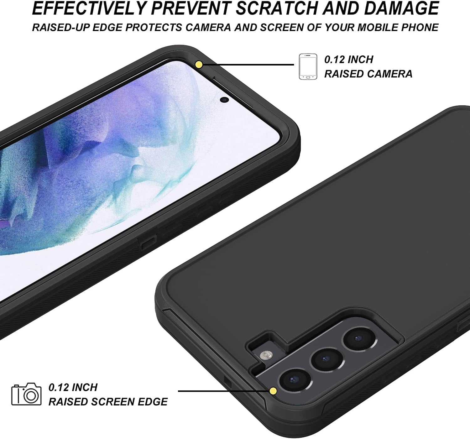 ONOLA Compatible with Galaxy S22 Case 5G,Samsung S22 Case 5G Samsung Galaxy S22 Case 5G Drop Protection Full Body Rugged 3 in 1 Cover Samsung Galaxy S22 Phone Case (6.1") (S22 5G, Black)  ONOLA   