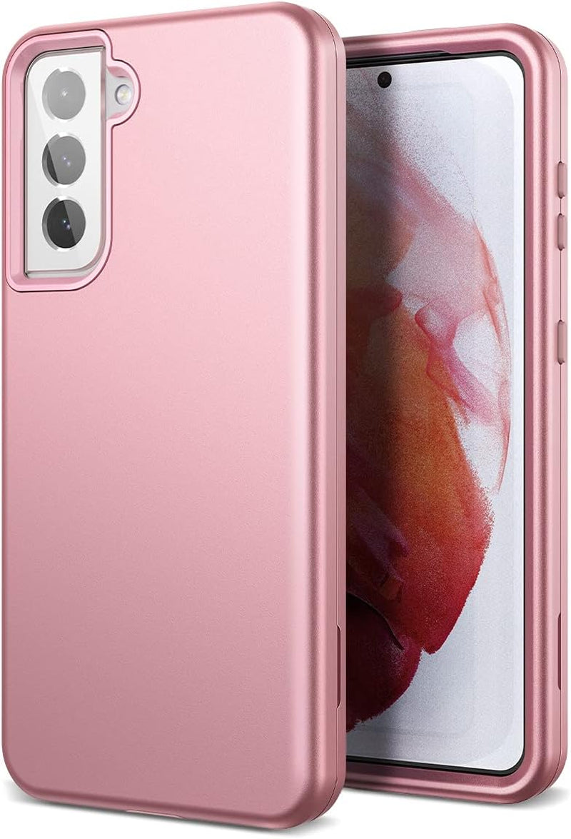 Welovecase for Samsung Galaxy S21 5G Case, Cover 3 in 1 Full Body Heavy Duty Protection Hybrid Shockproof TPU Bumper Three Layer Protective Case for Samsung Galaxy S21 6.2 Inch Rose Gold  WeLoveCase   