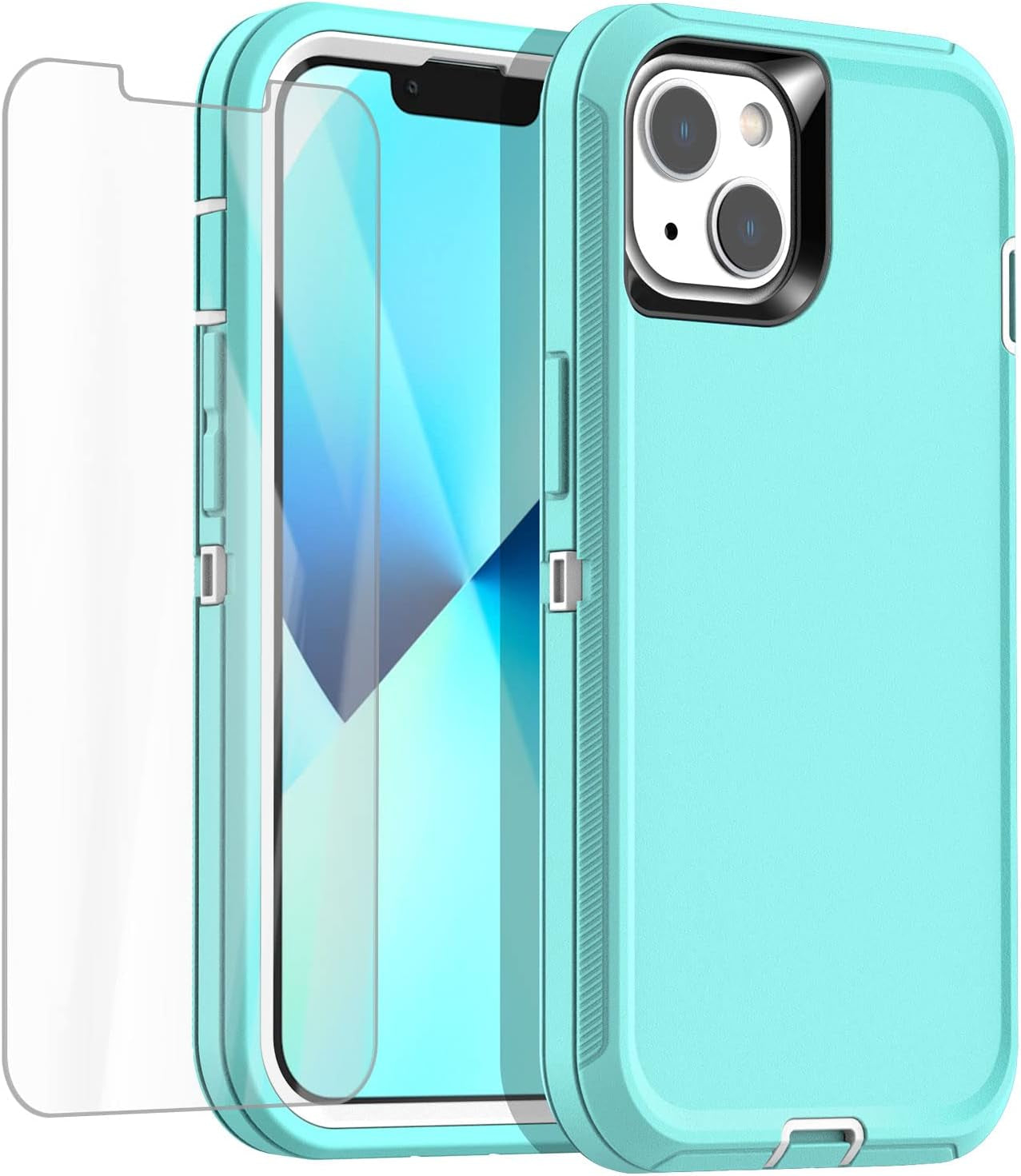 Aicase for Iphone 13 Mini Case(5.4") with Glass Screen Protector, Heavy Duty Drop Protection Full Body Rugged Shockproof/Dust Proof Military Protective Tough Durable for Iphone 13 Mini 5.4"_9  AICase   