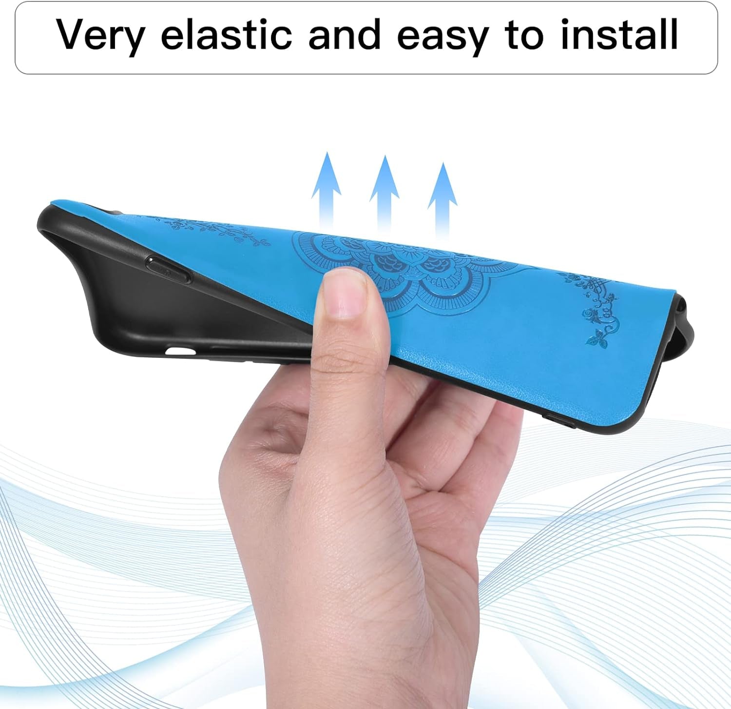 Asuwish Compatible with LG G8 Thinq Case and Tempered Glass Screen Protector Thin Slim Soft TPU Flower Rugged Leather Film Cell Phone Cover for LGG8 Thin Q G 8 LG8 G8Thinq Lgg8Thinq 8G Women Men Blue  Asuwish   