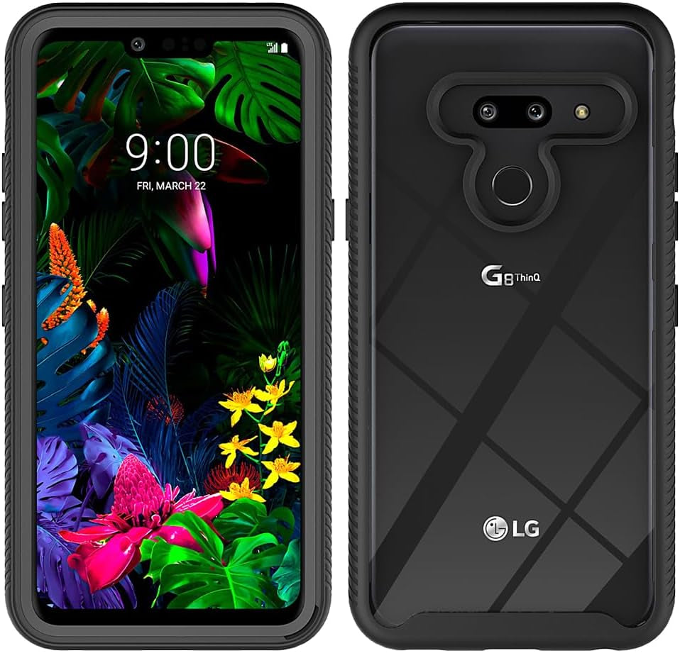 Bumper Case for LG G8 Thinq, Double Layer Protection for LG G8 Thinq Case, PC Front Bumper + Back Cover Non-Slip Combination Phone Cover for LG G8 Thinq Light Blue  Generic Black Lg G8 Thinq Case 