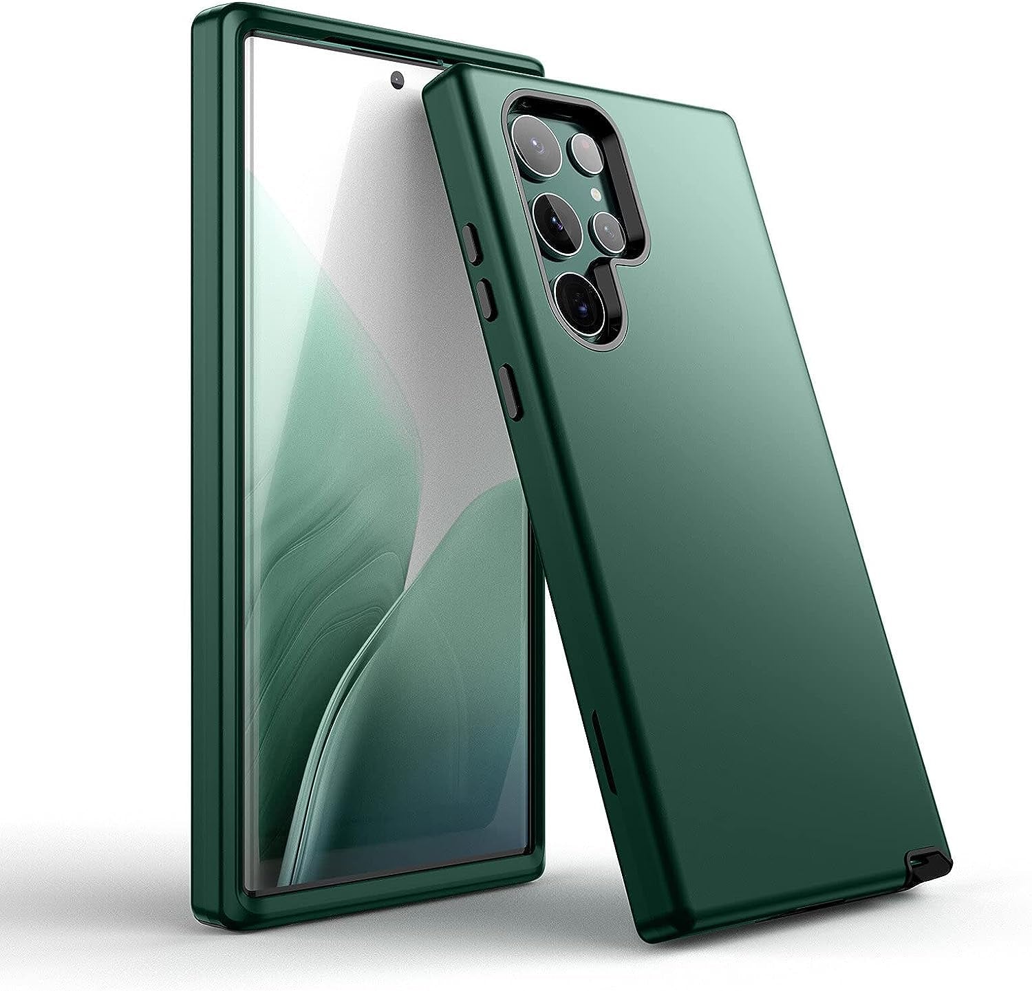 Welovecase for Samsung Galaxy S22 Ultra 5G Case, Cover 3 in 1 Full Body Heavy Duty Protection Hybrid Shockproof TPU Bumper Three Layer Protective Case for Samsung Galaxy S22 Ultra 6.8 Inch, Burgundy  WeLoveCase Green  