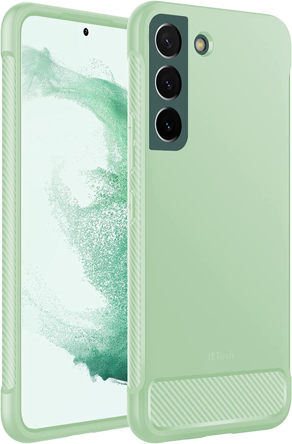 Jetech Slim Fit Case for Samsung Galaxy S22 5G 6.1-Inch, Thin Phone Cover with Shock-Absorption and Carbon Fiber Design (Pink)  JETech Green  