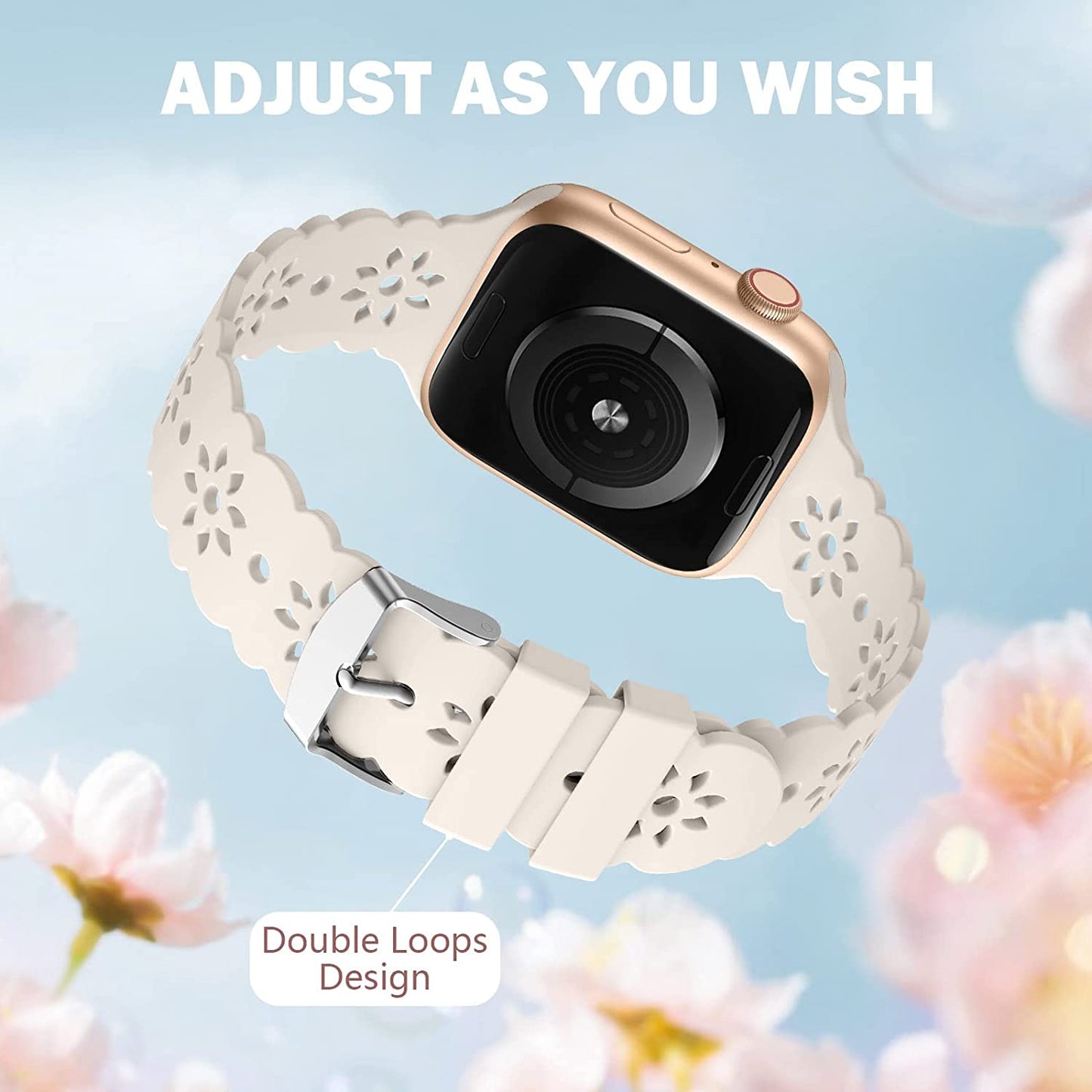 IMIVIO Hollow-Out Lace Slim Bands Compatible with Apple Watch 38Mm 40Mm 41Mm 42Mm 44Mm 45Mm 49Mm for Women Men, Hollow-Out Soft Replacement Strap for Iwatch Ultra Series 8 7 6 5 4 3 2 1 SE, 3 Pack  IMIVIO   