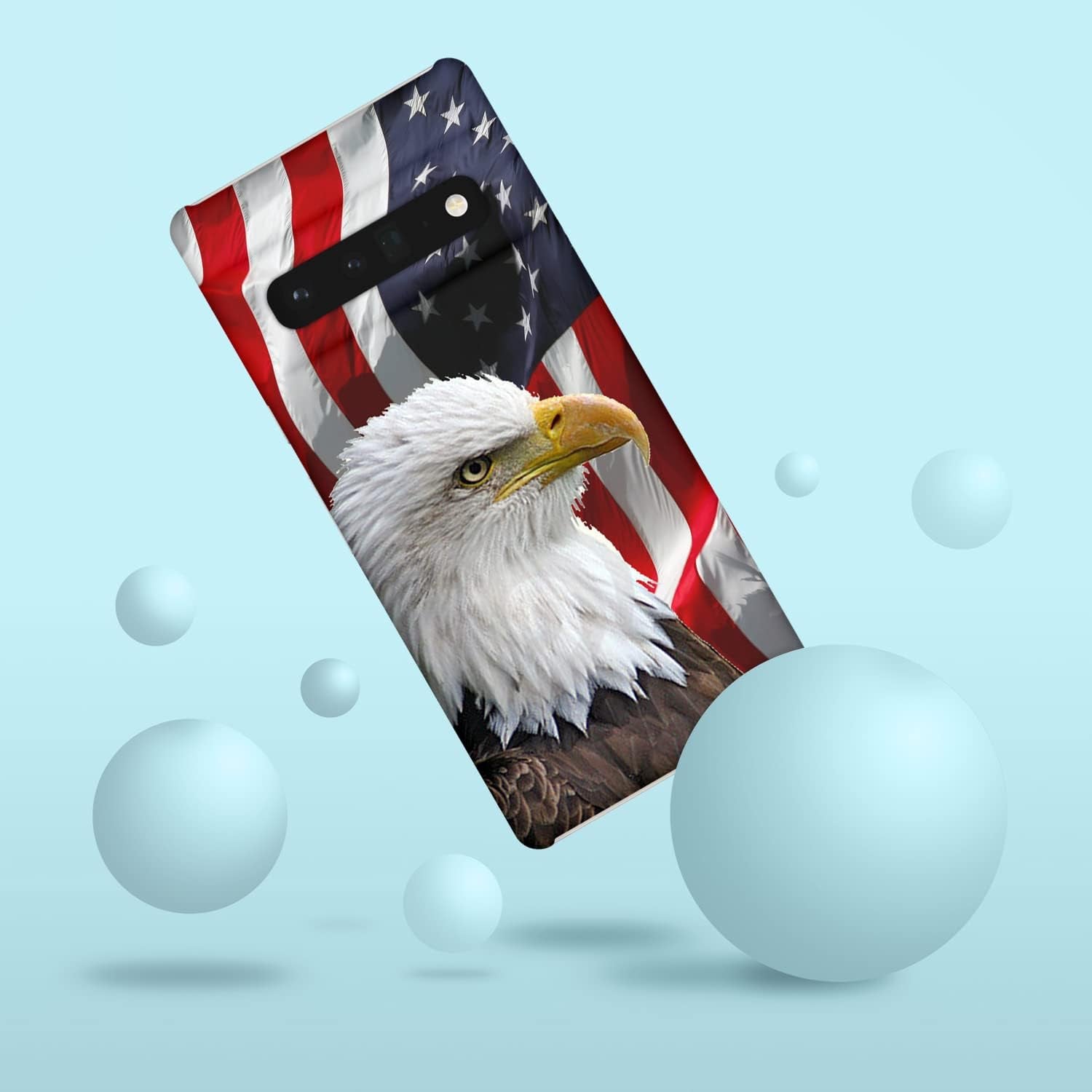 Glisten - Google Pixel 6 Pro Case, Pixel 6 Pro Case - Bald Eagle American Flag Printed Slim, Cute Plastic Hard Snap on Designer Back Phone Case for Google Pixel 6 Pro (2021)  Glisten   