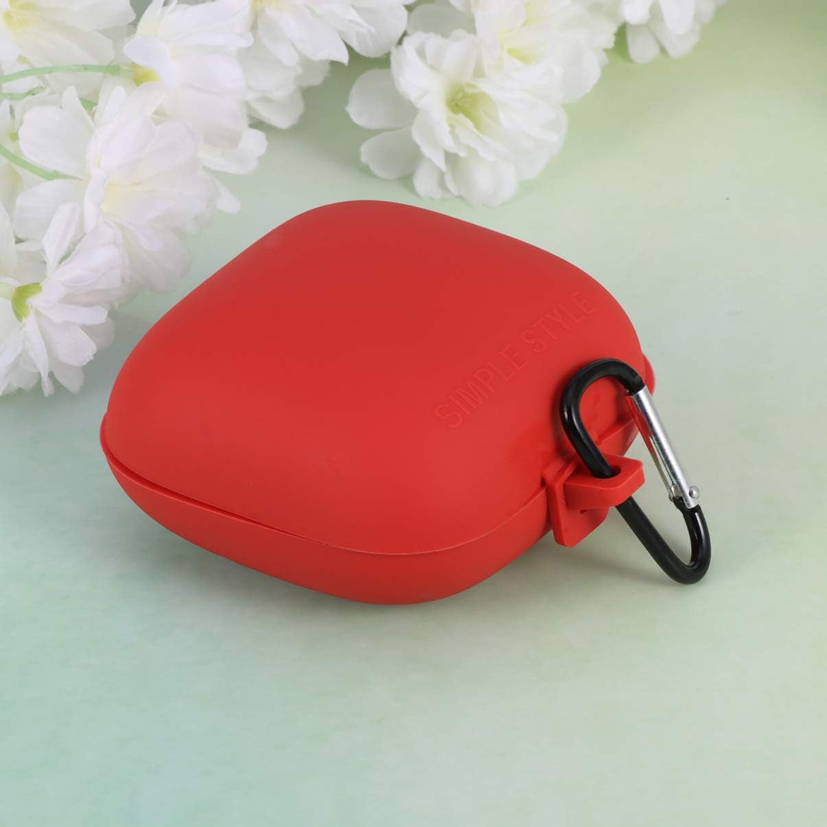 Earbud Case Earphone Protective Box Earbuds Carrying Box Silicone Headphone Cover Case with Carabiner Compatible for Powerbeats Pro Earphone Travel Pouch  Hemobllo   