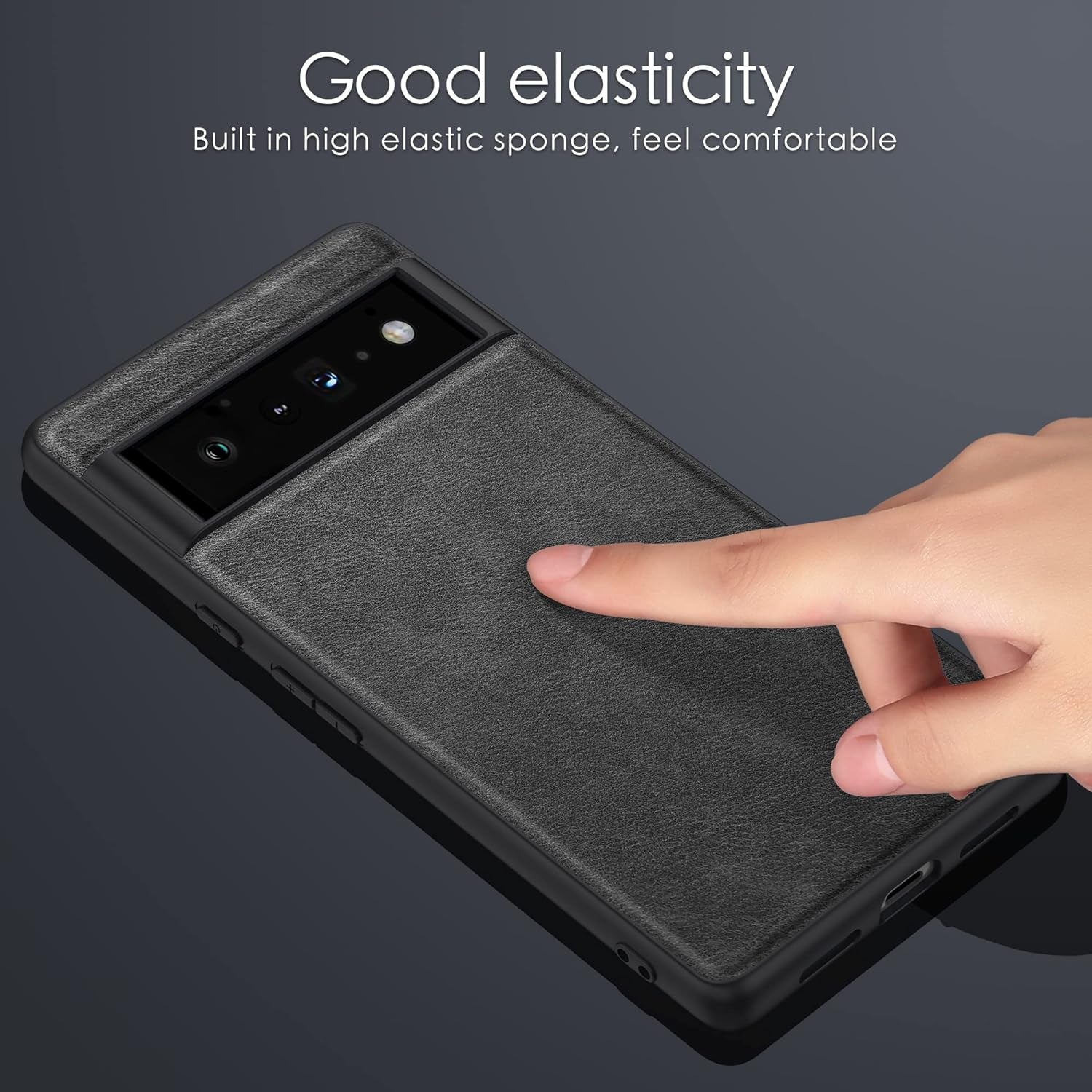 Binceen Compatible for Google Pixel 6 Pro Case, Premium Leather Soft Cover (6.71") 2021 (Black)  Binceen   