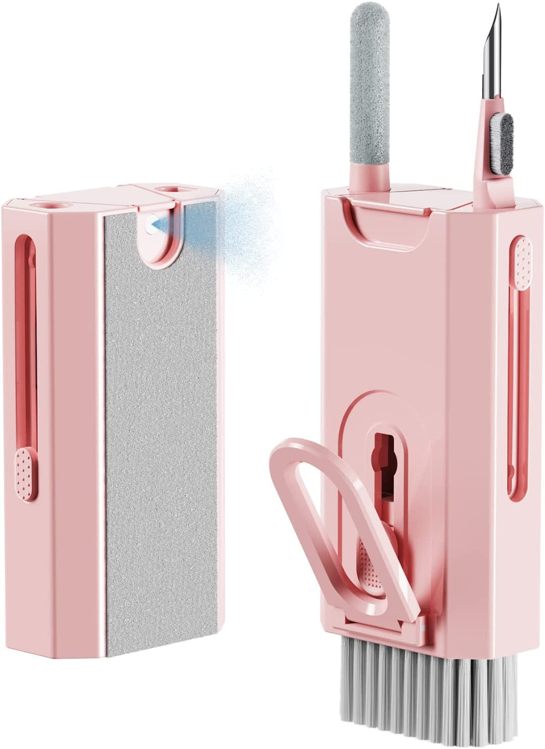 Aijeff Cleaner Kit for Airpod, Keyboard Cleaner for Laptop, Macbook, Screen Cleaner with Spray and Microfiber Cloth, Multifunctional Cleaning Kit for Keyboard, Earphone, Smartphone, Tablet-White  Aijeff Pink  