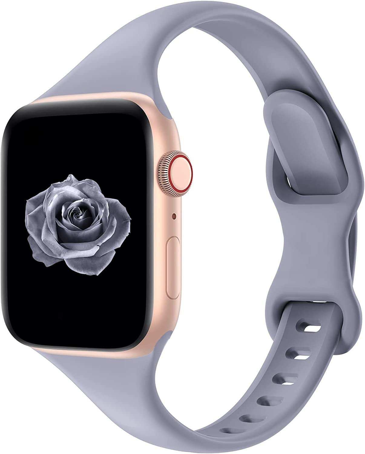 Acrbiutu Bands Compatible with Apple Watch 38Mm 40Mm 41Mm 42Mm 44Mm 45Mm 49Mm, Slim Thin Narrow Replacement Silicone Sport Strap Wristbands for Iwatch Series Ultra 8/7/6/5/4/3/2/1 SE Women Men  Acrbiutu Lavender Gray 42/44/45/49mm 