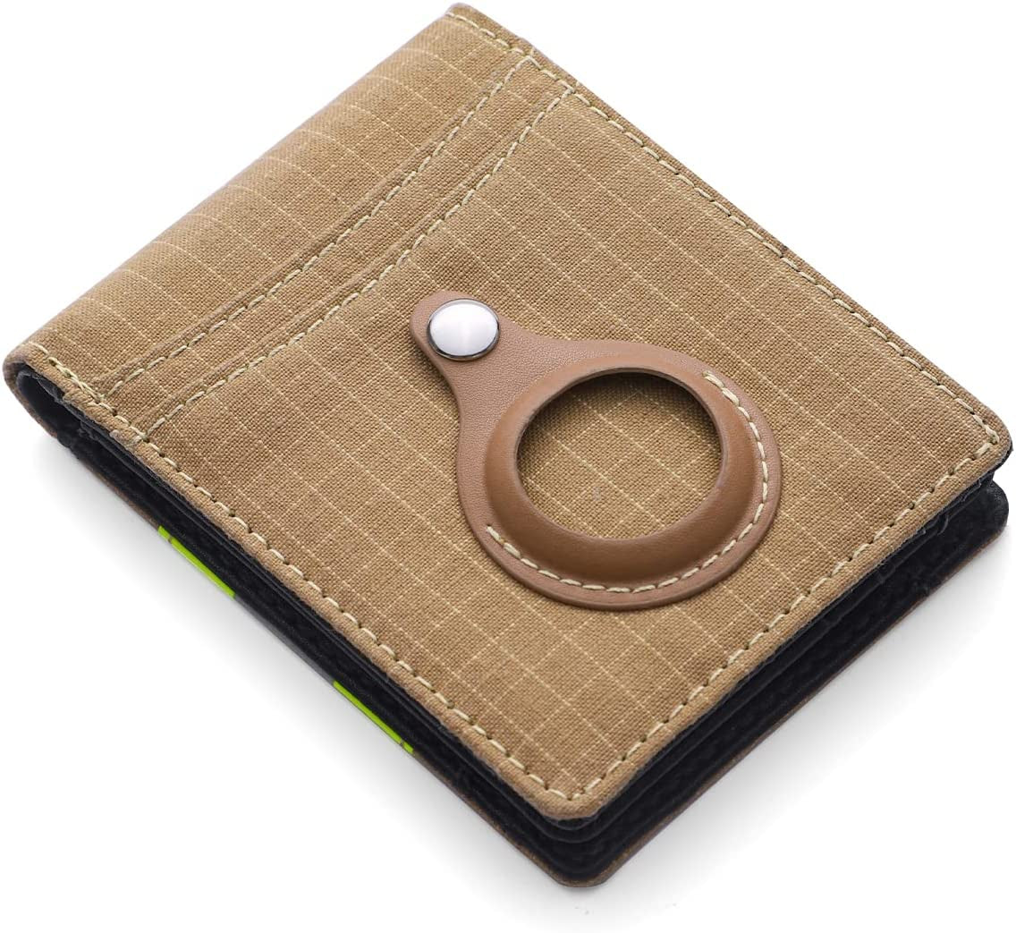 ARCTOTTI Airtag Wallet for Men with Ykk Zipper Pocket Security Rfid Blocking Attach Flip Pocket Cash, 14Card Slots Durable Nomex Fabric, Id Window Credit Card Holder with Gift Box  ARCTOTTI   
