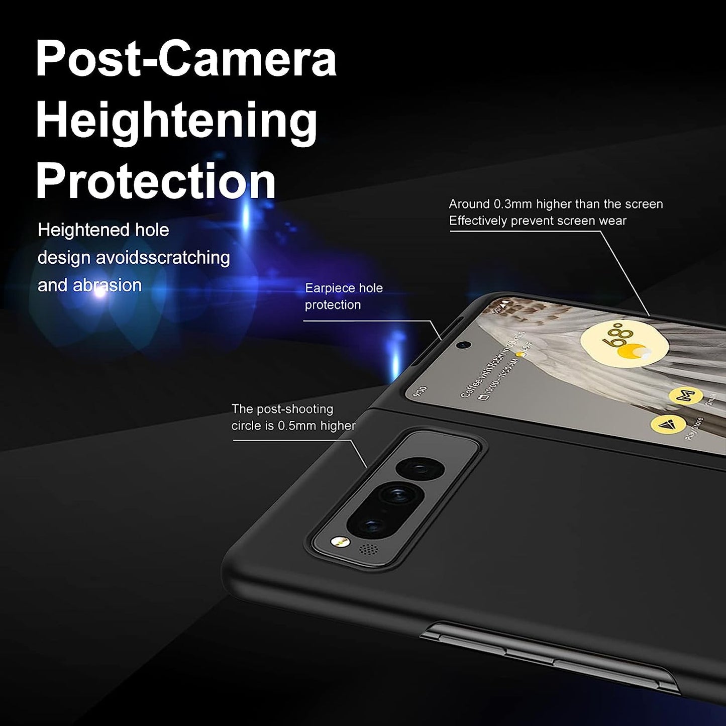 For Google Pixel Fold Case 2023 New, 2 in 1 Ultra Slim Lightweight Anti-Drop Wear-Resistant PC Material Hard Flip Cover for Google Pixel Fold 5G Heavy Duty Protective Phone Case (Black)  Giyer   