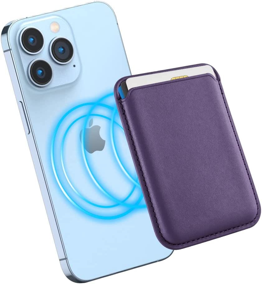 Magnetic Card Wallet Holder with Magsafe for Iphone 14 Pro Max/14 Plus/14 Pro/14, for Iphone 13 Pro Max/13 Pro/13/13 Mini, for Iphone 12/12 Pro/12 Max/12 Mini,Midnight  TWZKG Deep Purple  