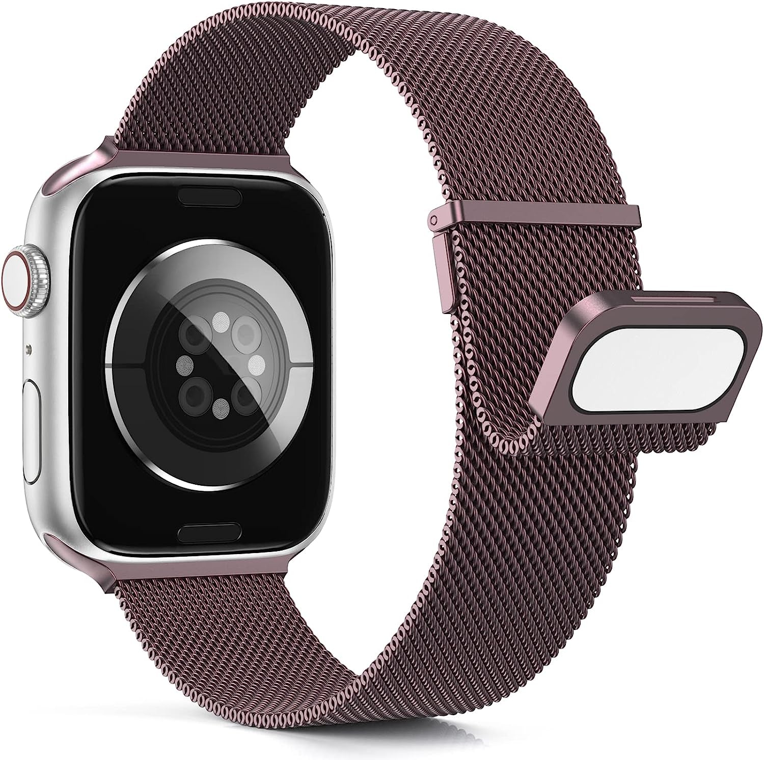 Merlion Magnetic Band for Apple Watch Band 41Mm 40Mm 38Mm 49Mm 45Mm 44Mm 42Mm for Women Men, Mesh Stainless Steel Dual Magnetic Clasp Strap for Iwatch Series 8 7 6 5 4 3 2 1 SE Ultra  Merlion Smoky Violet 42/44/45/49mm 