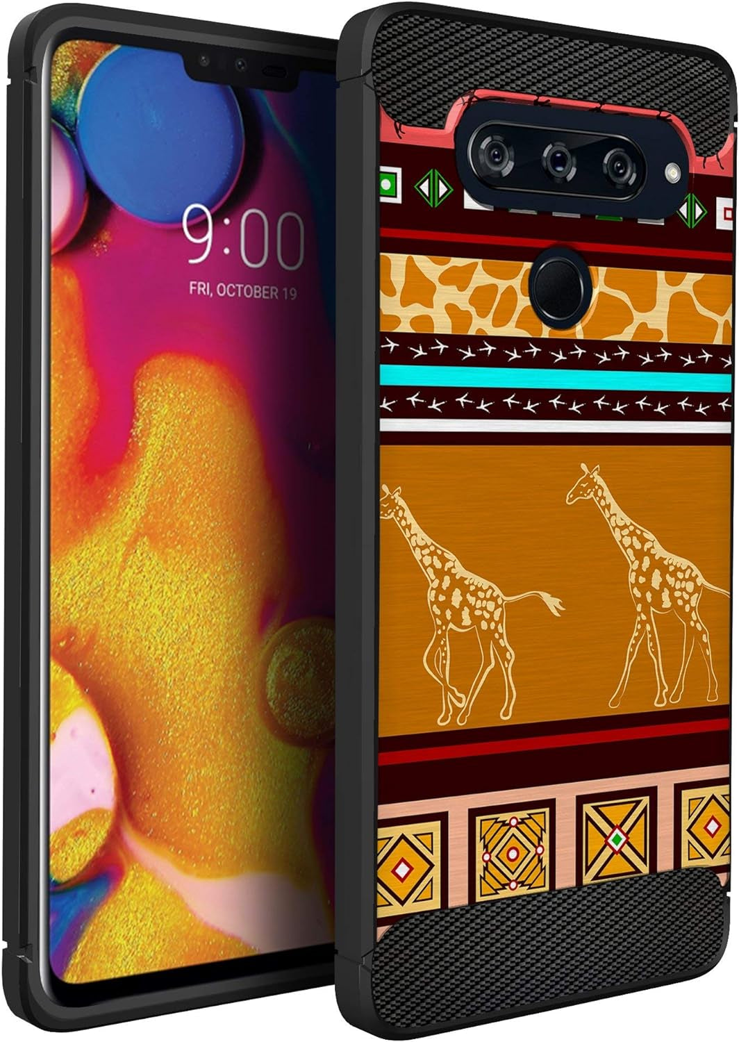 Casesondeck Case Compatible with LG V40 Thinq, Slim Precise Fit TPU Case, Scratch Protection and Unique Design (Shark Attack)  CasesonDeck Giraffe Tribal  