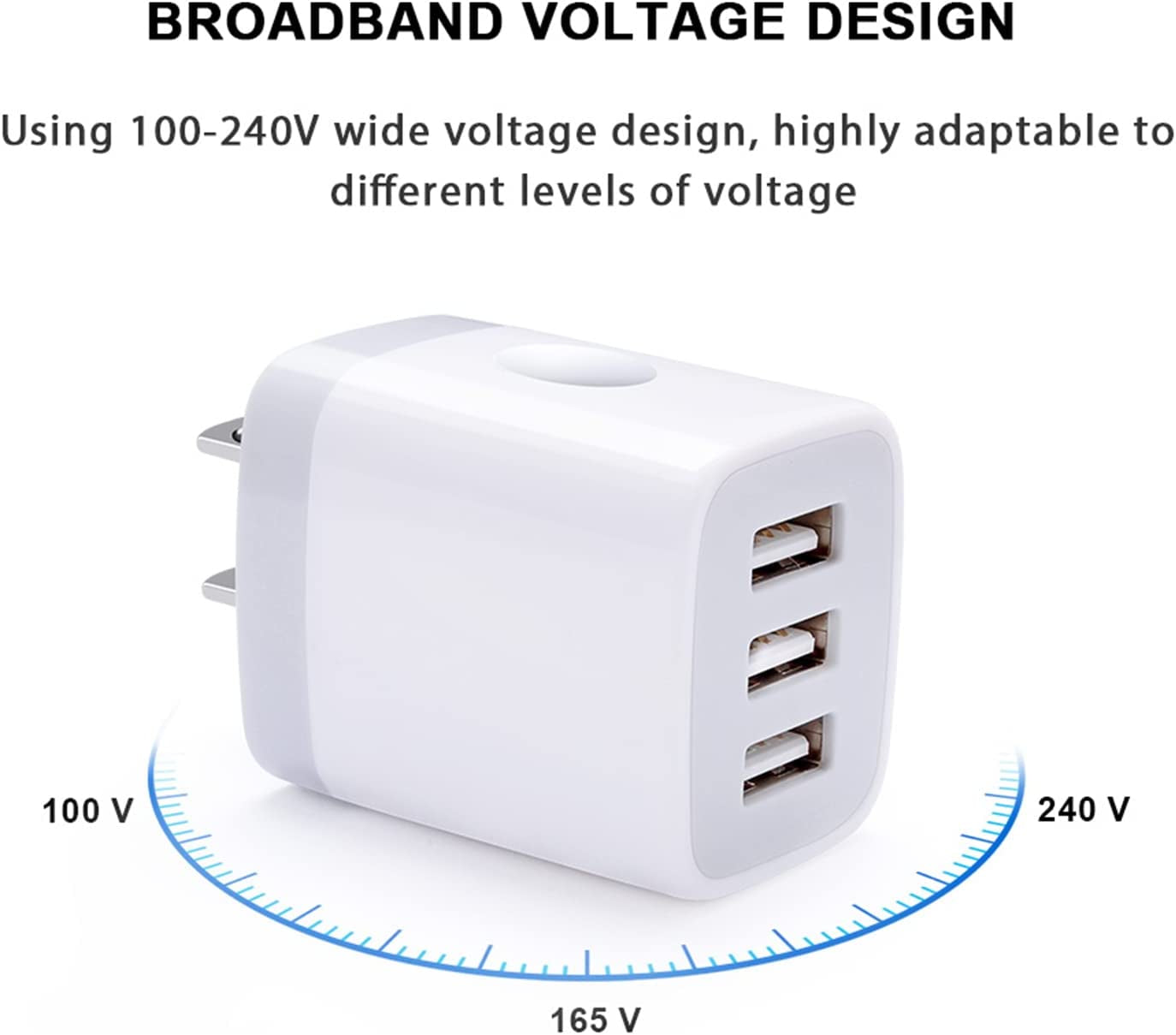 USB Wall Charger Adapter, 18W/3Amp Fast Multiple 3-Ports USB Plug Charger Block Cube Charger Box USB Brick Charging Base Compatible Iphone 14 13 12 11 Pro Max Xs XR X 8 7 6 Pad, Samsung, Android  Shenzhen Putuo Technology Co.,Ltd   