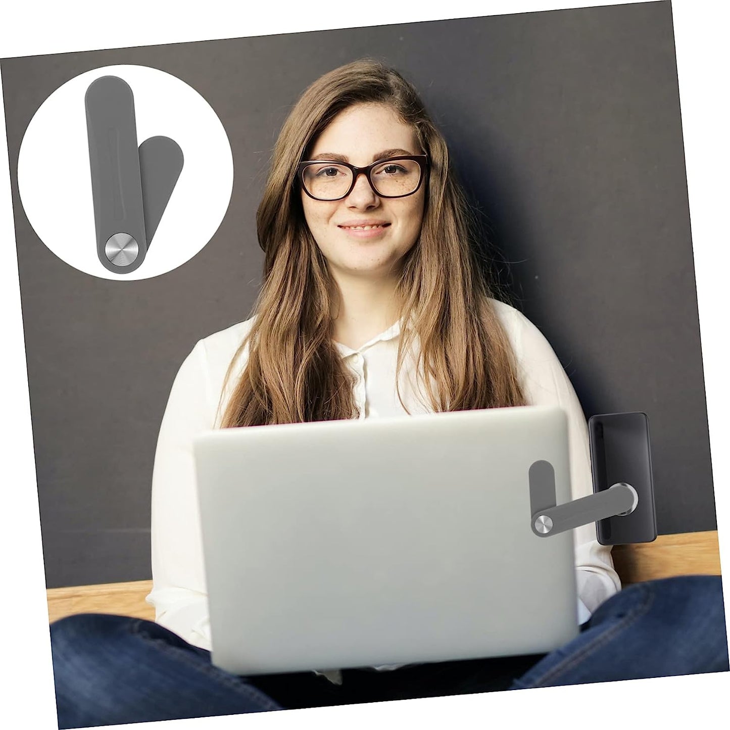 SOLUSTRE Expand Mobile Phone Bracket Hands Free Phone Holder Jounal Notebooks Magnetic Cell Phone Holder Computer Expansion Bracket Magnetic Laptop Phone Mount Laptop Mount Laptop Holder  SOLUSTRE   