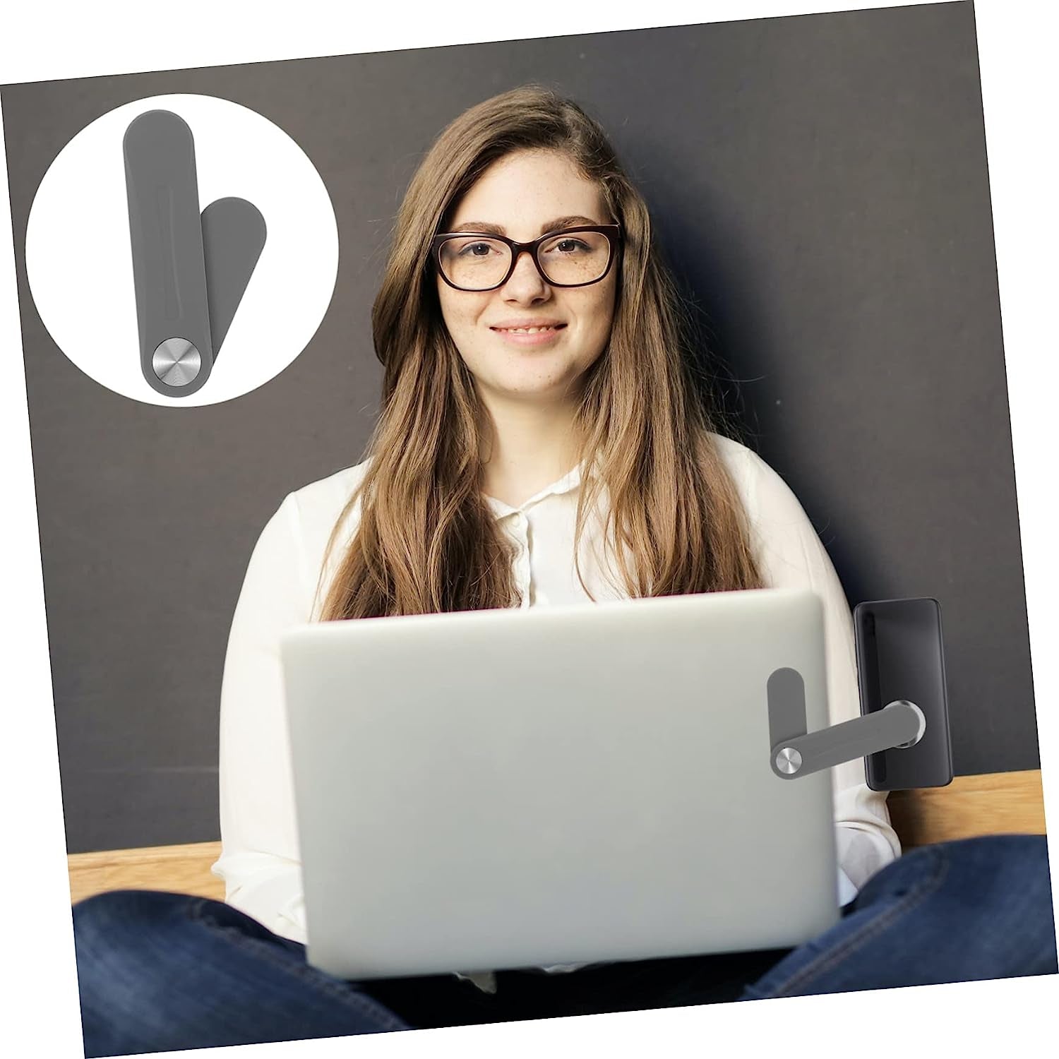 SOLUSTRE Expand Mobile Phone Bracket Hands Free Phone Holder Jounal Notebooks Magnetic Cell Phone Holder Computer Expansion Bracket Magnetic Laptop Phone Mount Laptop Mount Laptop Holder  SOLUSTRE   