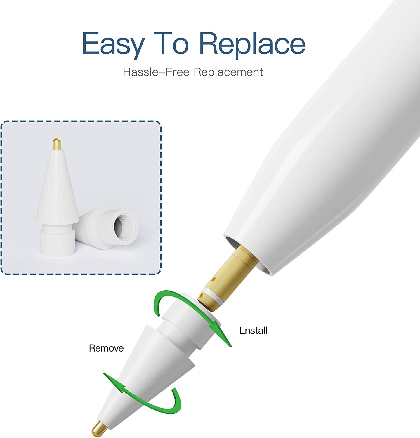 4 Pack Compatible with Apple Pencil Tips,Never Wear Design  AWINNER   