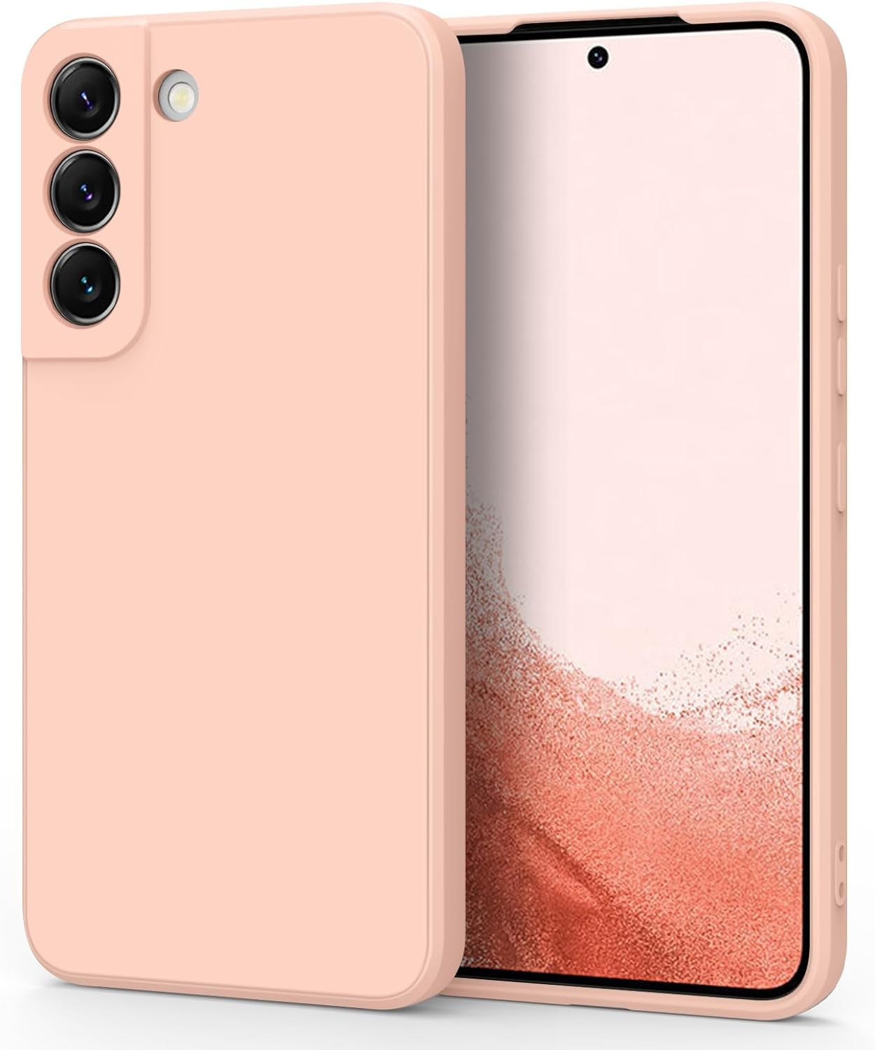 Vanjua [2 Pack] for Samsung Galaxy S22 Case, Stylish Liquid Silicone Slim Full-Body Protective Cover for Samsung Galaxy S22 5G 6.1 Inch Phone Case (Navy Blue+Light Cyan)  Vanjua Z Pinksand  