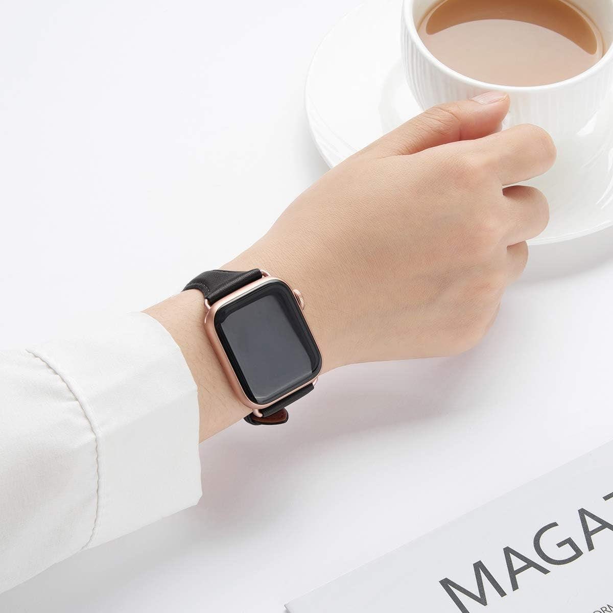 WFEAGL Leather Bands Compatible with Apple Watch Band 38Mm 40Mm 41Mm 42Mm 44Mm 45Mm 49Mm Women, Top Grain Leather Strap Slim & Thin Replacement Wristband for Iwatch Ultra SE & Series 8 7 6 5 4 3 2 1  WFEAGL   