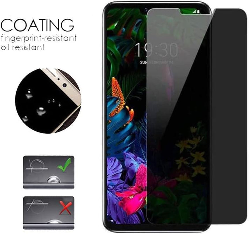 VIESUP for LG G8 Thinq Privacy Glass Screen Protector – [2 Pack] Anti-Spy Privacy Tempered Glass Screen Protector for LG G8 THINQ LM-G820 2019 [No-Bubble] [Anti-Scratch] [Case Friendly] [Anti-Spy]  VIESUP   