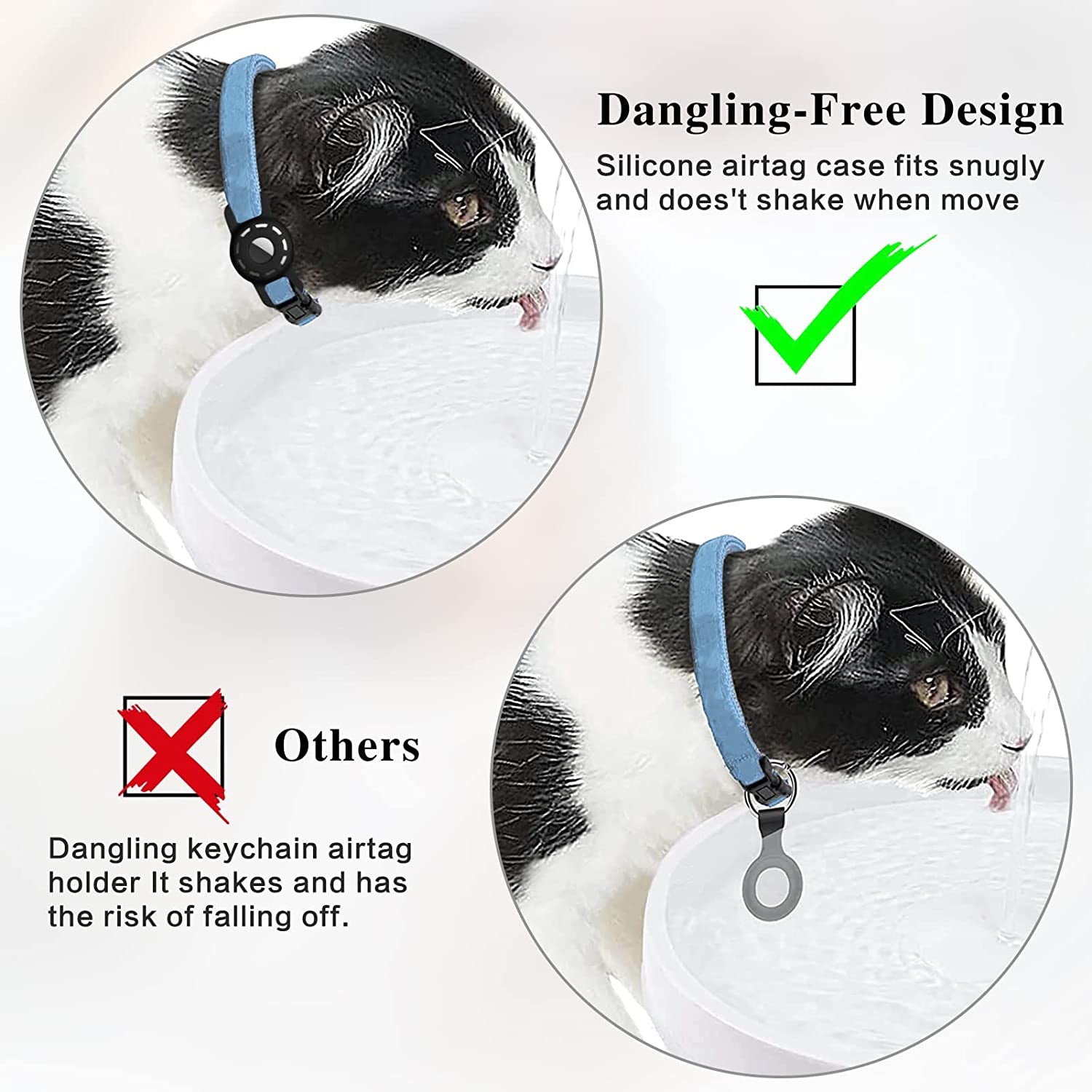 WWW Case for Airtag 2021,（2 Pack） Airtag Dog Collar Holder,Airtag Cat Collar Case with Anti-Lost Design for Cat Dog Collars Small Pet Puppy Loop & Backpack Bag Straps-Black& Navy  Guangzhou Yuchan Trading Co., Ltd   