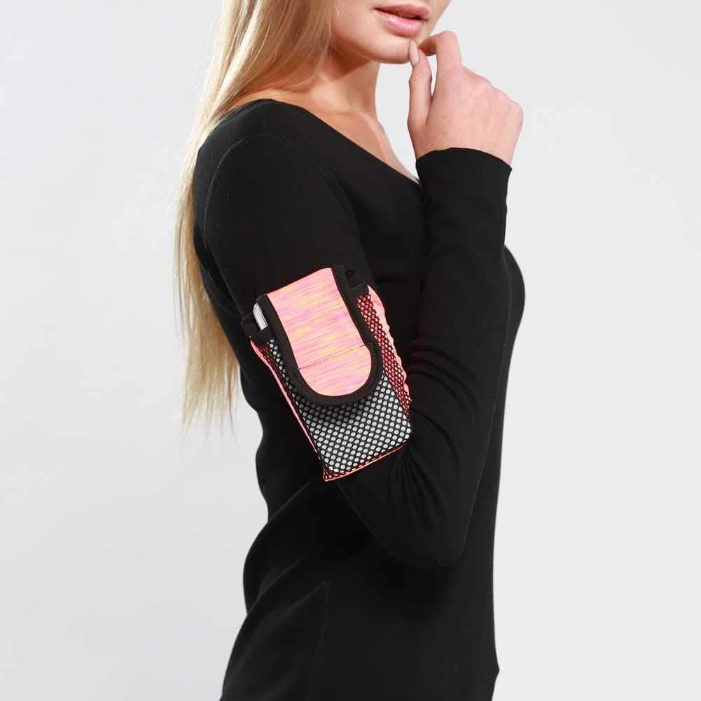 Ailzos Phone Armband Gym Phone Holder with Mesh Pocket, Running Armband Sleeve Pouch for Iphone X/Xr/Xs/8 7 Plus/6/6S, Universal Arm Band Cell Phone Arm Holder for Galaxy S10 S9 S8 S7 S6 Edge, Pink, M  Ailzos   