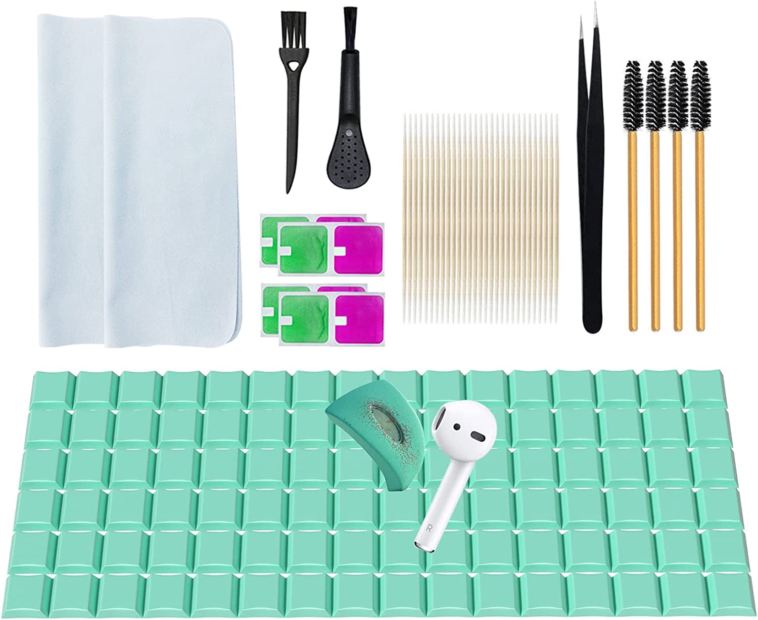 203PCS Airpod Cleaner Kit,Iphone Charge Port Cleaning Kit,Airpods Earbud Cleaning Putty, Remove Ear Wax,Phone Phone Cleaning Kit,For Airpods Charging Case/Headphones/Phone/Earbuds/Camera  Polislime   
