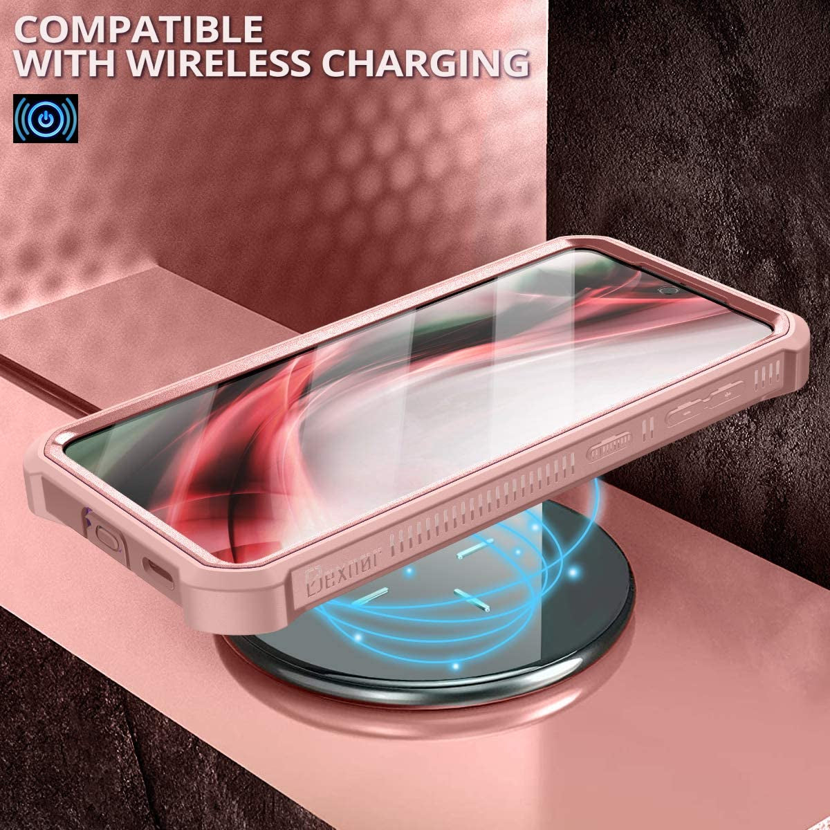 Dexnor for Samsung Galaxy S21+ plus Case, [Built in Screen Protector and Kickstand] Heavy Military Grade Protection Shockproof Protective Cover for Samsung Galaxy S21 plus 5G, 6.7 Inch Rose Gold  Dexnor   