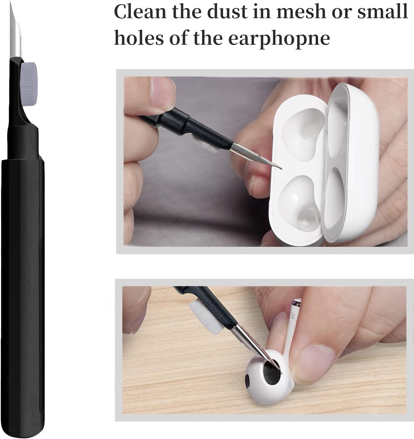 3 in 1 Electronic Cleaner Kit - YIUYIUPI Airpods Cleaning Kit, Easy to Carry, Earbud Cleaning Kit with Soft Brush, Cleaning Pen for Airpods Pro1 2 3/Earbuds/Watch/Laptop/Phone/Cameras (3 in 1 Black)  YIUYIUPI   