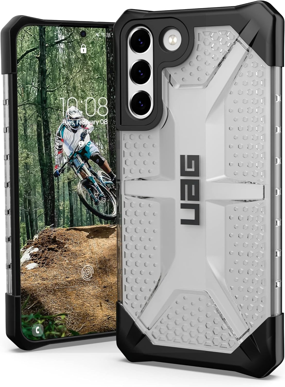 URBAN ARMOR GEAR UAG Designed for Samsung Galaxy S22 plus Case Blue Mallard Rugged Lightweight Slim Shockproof Pathfinder Protective Cover, [6.6 Inch Screen]  URBAN ARMOR GEAR Plasma - Ice  