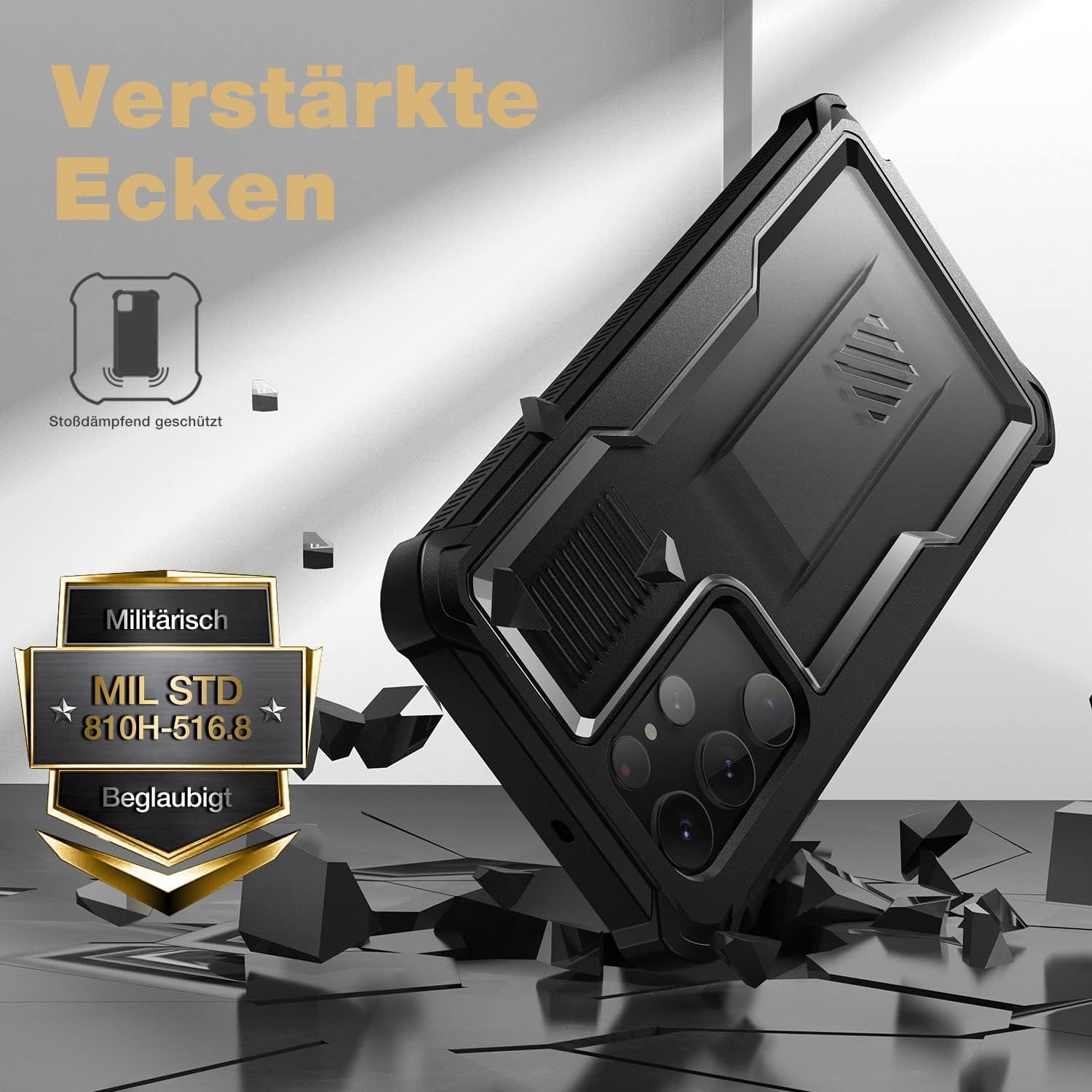 Dexnor for Samsung Galaxy S22 Ultra Case with Screen Protector,Translucent 360 Full Body Rugged Protective Shockproof Hard Cover Heavy Duty Defender Bumper for Samsung Galaxy S22 Ultra 5G 6.8''-Black  Dexnor   