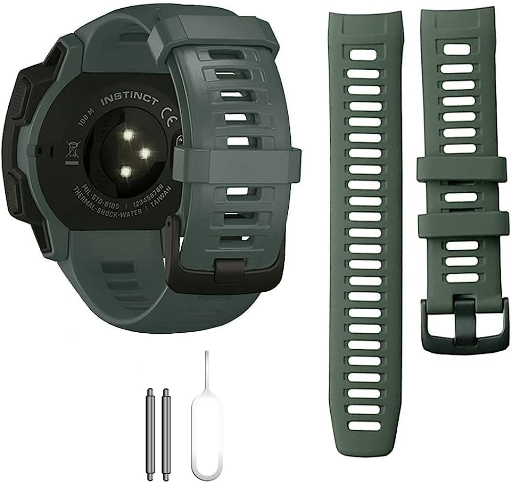 Replacement Band Compatible with Garmin Instinct, Smartwatch Accessory Wrist Soft Silicone Band Strap for Garmin Instinct 2 / Instinct Esports/Solar/Tide/Tactical  Threeeggs Graphite Gray  