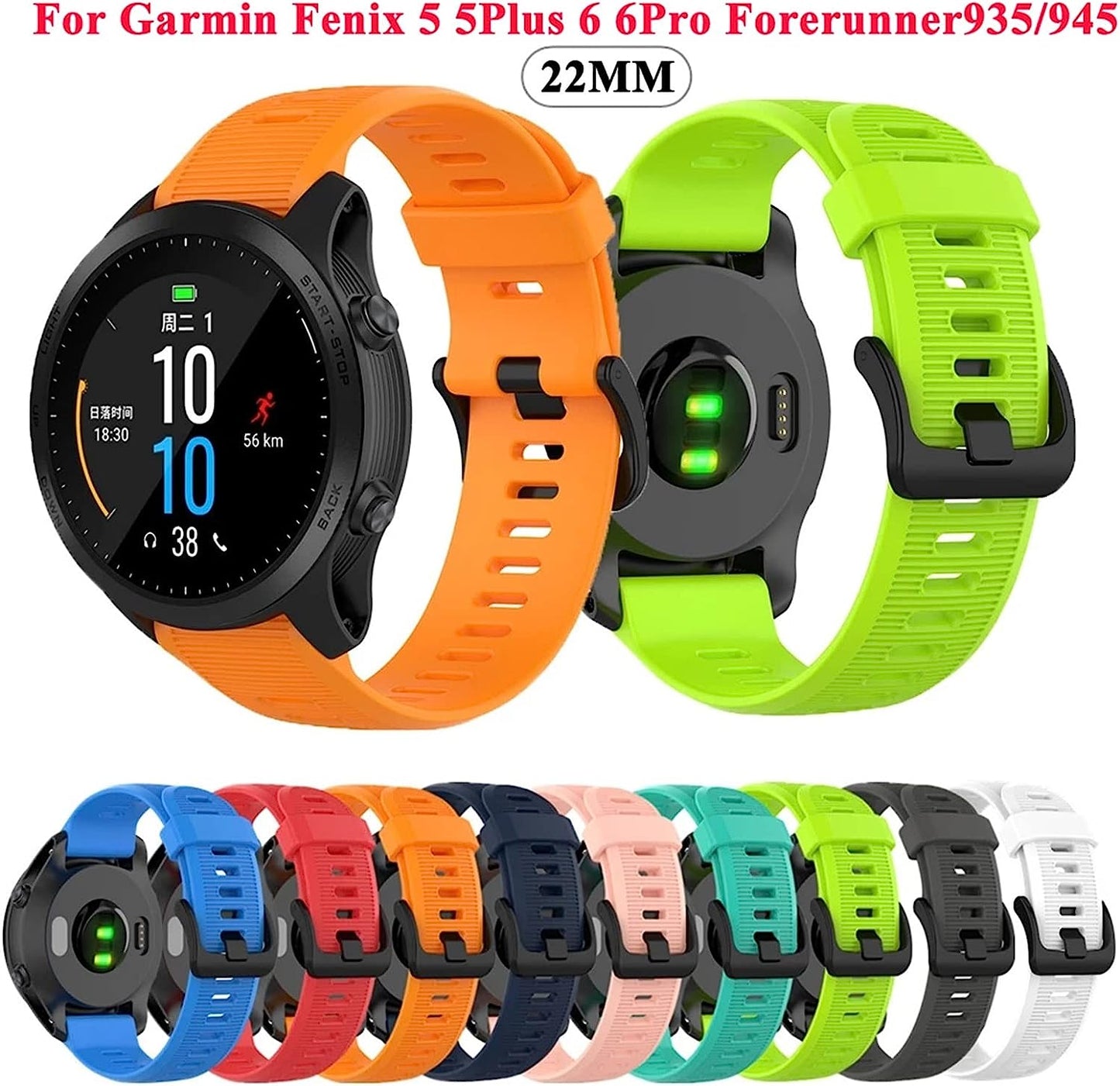 FEHAUK Silicone Watch Band Strap for Garmin Forerunner 935 945 Smart Watch 22Mm Replacement Wristband Wrist Strap  FEHAUK   