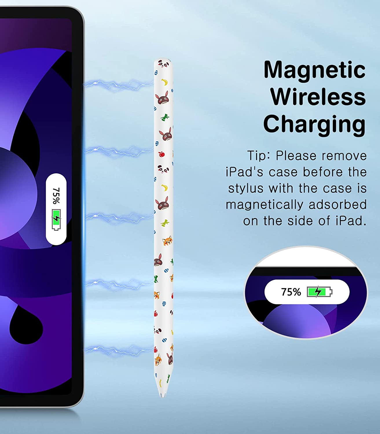 Moko Silicone Pencil Case Compatible with Apple Pencil 2Nd Generation, Ultra Thin Protective Cover Anti-Slip Sleeve Case with Nib Cover, Panda  MoKo   