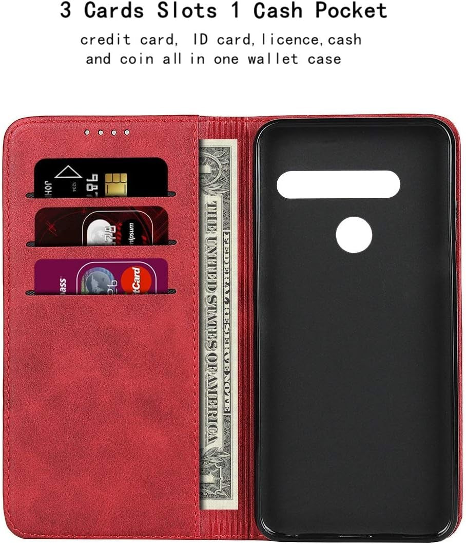Jaorty for LG G8 Wallet Case 2019 Release,Premium PU Leather Flip Folio Case with Card Slot,Stand Holder and Magnetic Closure [TPU Shockproof Interior Protective Case] for LG G8 Thinq,Lg G8,Red  Jaorty   
