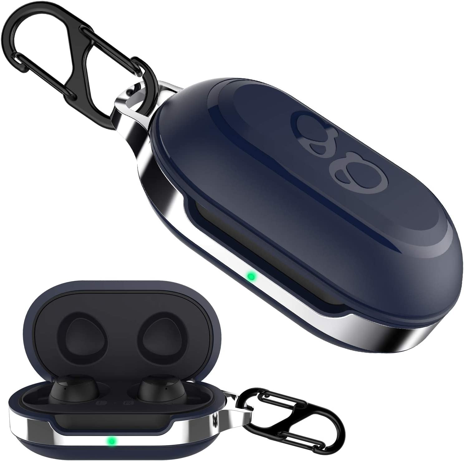 HALLEAST for Galaxy Buds Case Cover, Galaxy Buds+ plus Carrying Case TPU Full Protective Skin with Keychain for Galaxy Buds Wireless 2019 2020 Earbuds Accessories, Black  HALLEAST Navy Blue  
