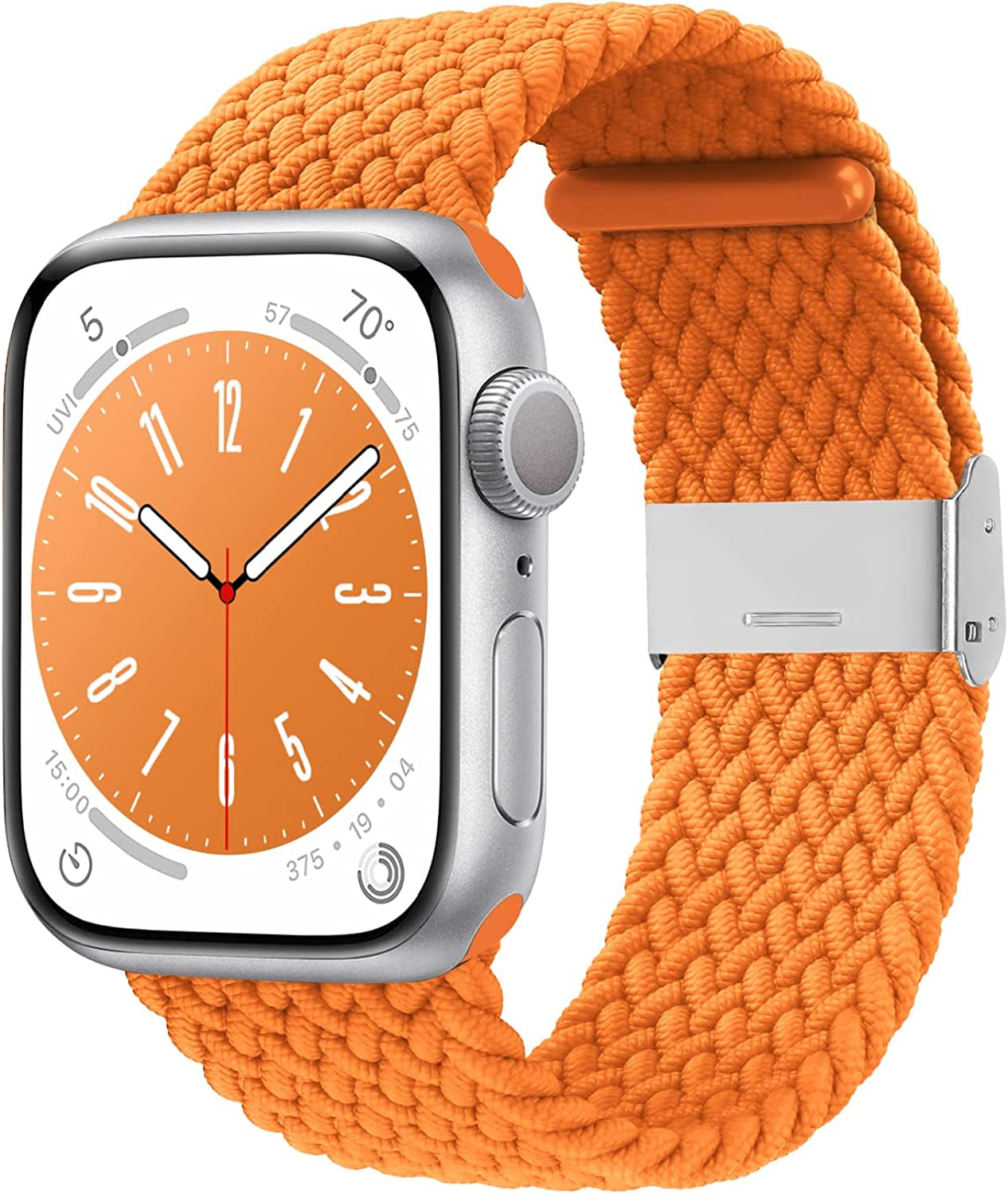 Bagoplus Compatible with Apple Watch Iwatch Bands 49Mm 38Mm 40Mm 41Mm 42Mm 44Mm 45Mm Women Men, Adjustable Braided Solo Loop Stretchable Elastics Sport for Iwatch Series 8/7/6/Se/5/4/3/2/1/Ultra  Bagoplus New Orange 38mm/40mm/41mm - 4.5"-7.9" 
