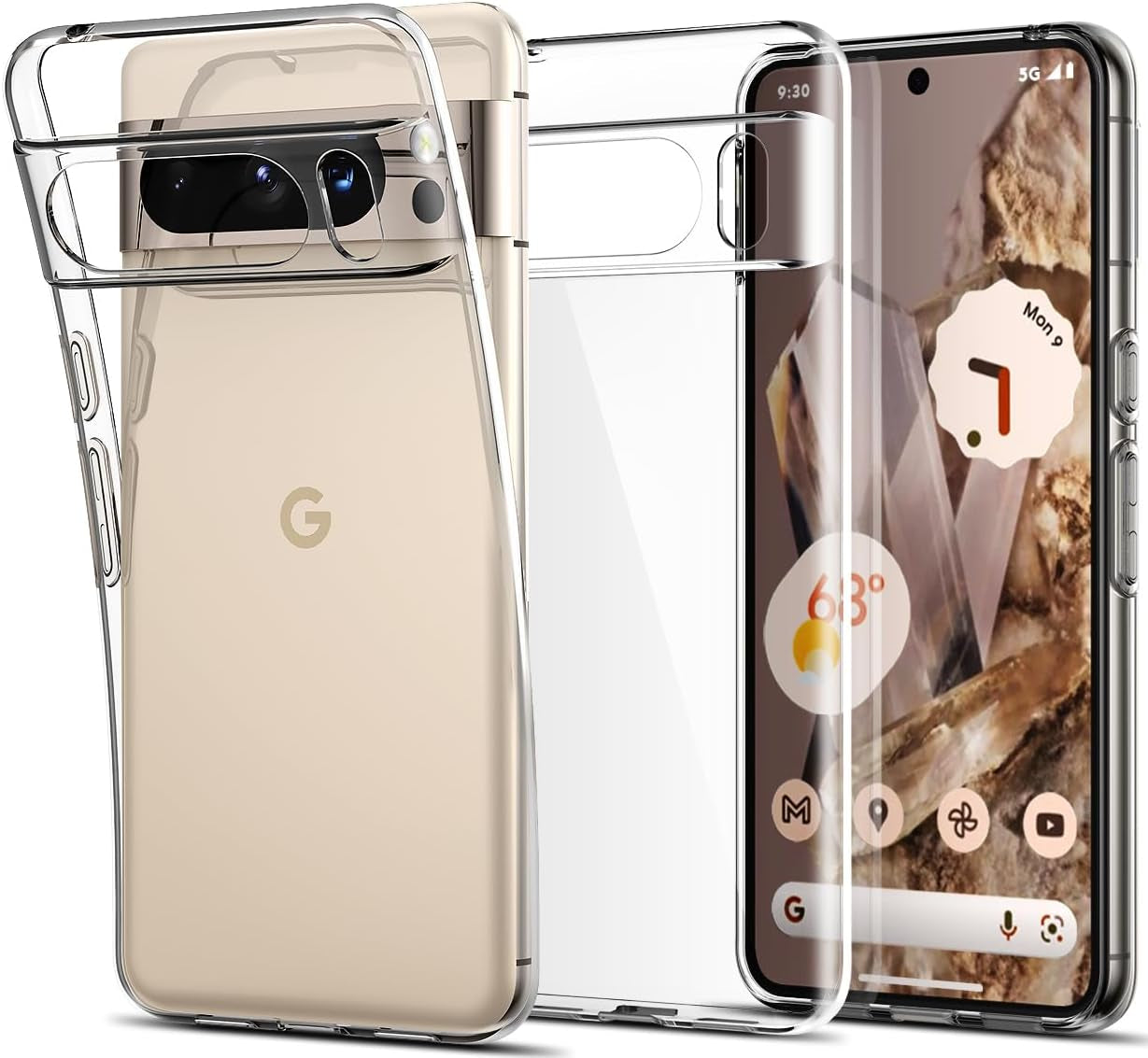 Aeska Clear Case for Google Pixel 8 Pro, Ultra [Slim Thin] Flexible Scratch Resistant Transparent TPU Shockproof Gel Rubber Soft Silicone Protective Phone Case Cover for Google Pixel 8 Pro (Clear)  Aeska   