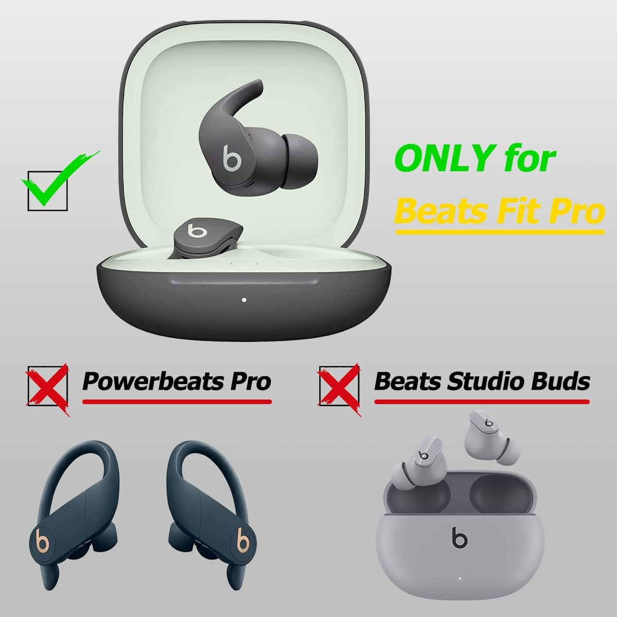 AIBEAMER Beats Fit Pro Case Cover [Secure Lock], Protector Compatible with Beats Fit Pro 2021 with Switch Lock/Keychain/Silicone Anti-Drop Bracelet (Red)  AIBEAMER   