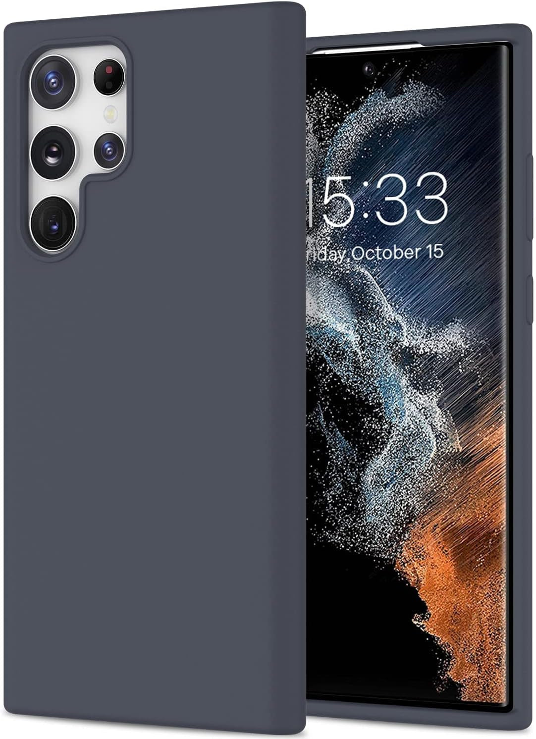 DEENAKIN for Samsung Galaxy S22 Ultra Case Silicone,Silky Smooth Flexible Gel Rubber Bumper Cover with Soft Microfiber Lining Slim Fit Protective Phone Case for Samsung Galaxy S22 Ultra Bright Yellow  DEENAKIN Dark Grey Samsung Galaxy S22 Ultra 